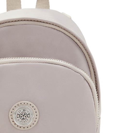 Sacs À Dos Kipling Delia Compact Metallic Convertible Blanche | FR 1656YX